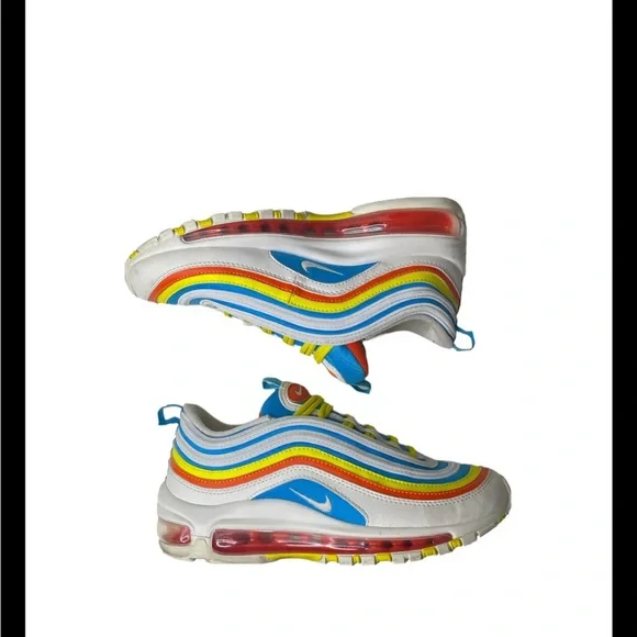 Youth Nike Air max 97 “Summer Pack” Sz 4Y GS White Blue Yellow CK0052-400 WMNS 6 - Picture 9 of 13